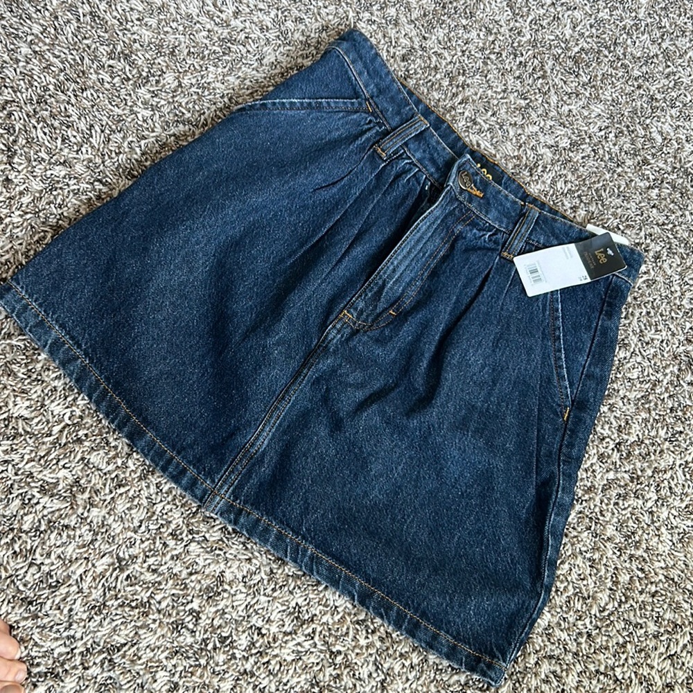 Lee dark blue Denim High Rise Mini Skirt
